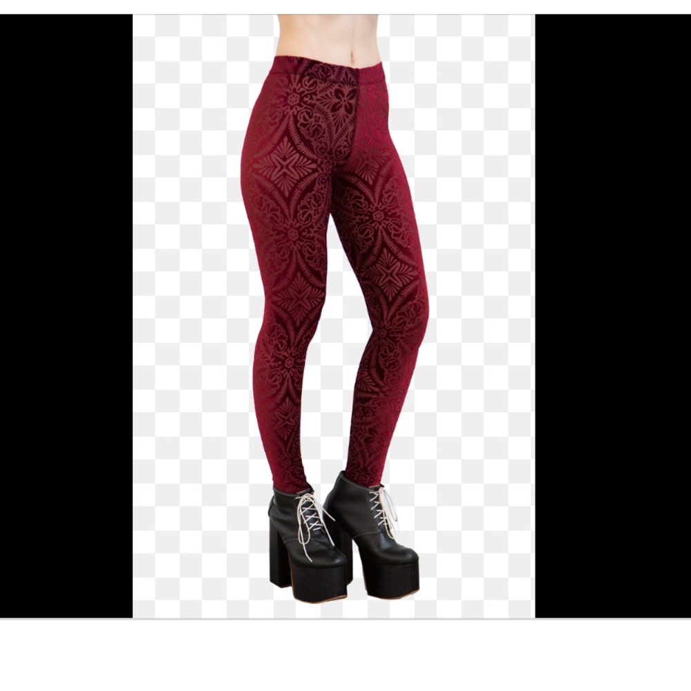 Blackmilk wine burned velvet leggings, L